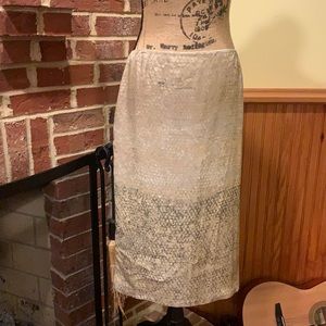 Anne Klein gold dust midi skirt.  Size 12